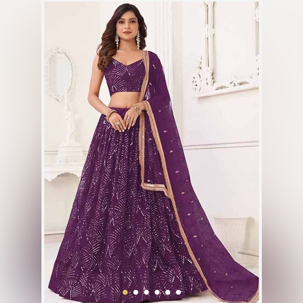 GORGEOUS Plum Lehenga/ Prom Set! Sangeet, Reception,Wedding - worn once